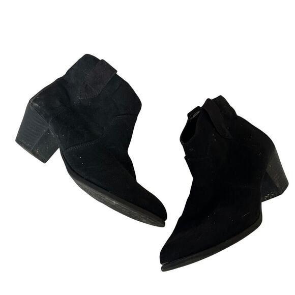Faded Glory Size 8 Black Block Heel Western Cowboy Carter Ankle Booties Boots - Picture 3 of 10